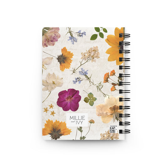 Warm Floral Vintage Spiral Journal Ruled Notebook Gift