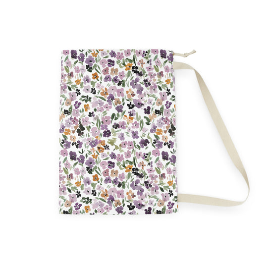 Floral Pansy Laundry Bag College Gift Women