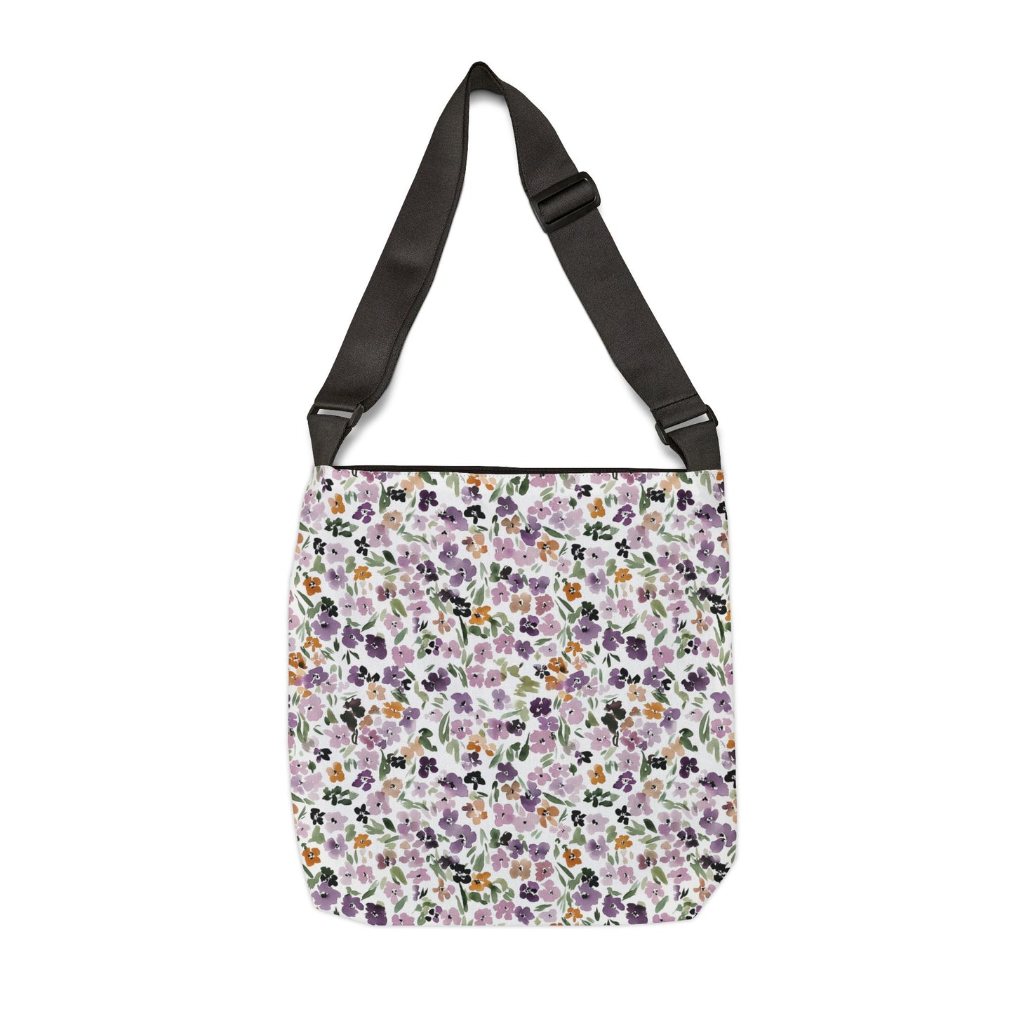 Ditsy Floral Lavender Pansy Adjustable Tote Bag All-Over Print