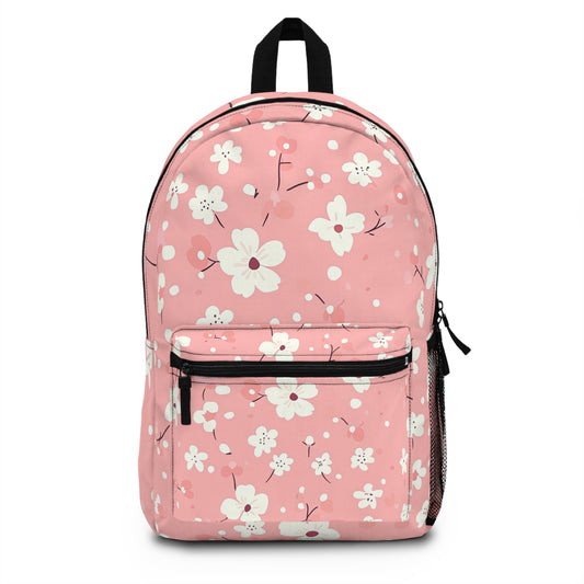 Watercolor Pink Ditsy Floral Vintage Backpack Bag Womens