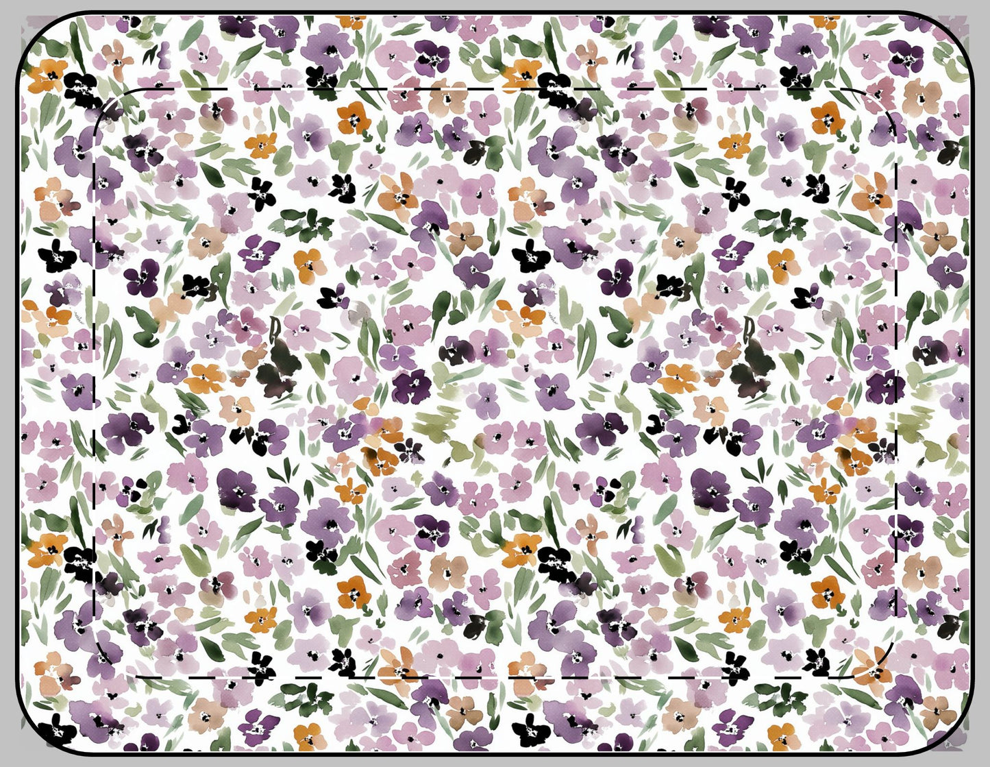 Floral Watercolor Laptop Sleeve Purple Peach Protective Case School Work Gift