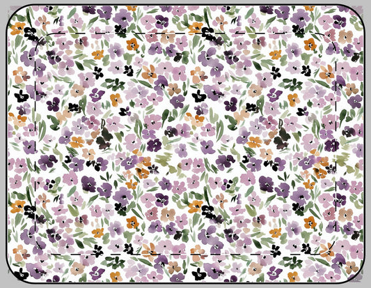 Floral Watercolor Laptop Sleeve Purple Peach Protective Case School Work Gift