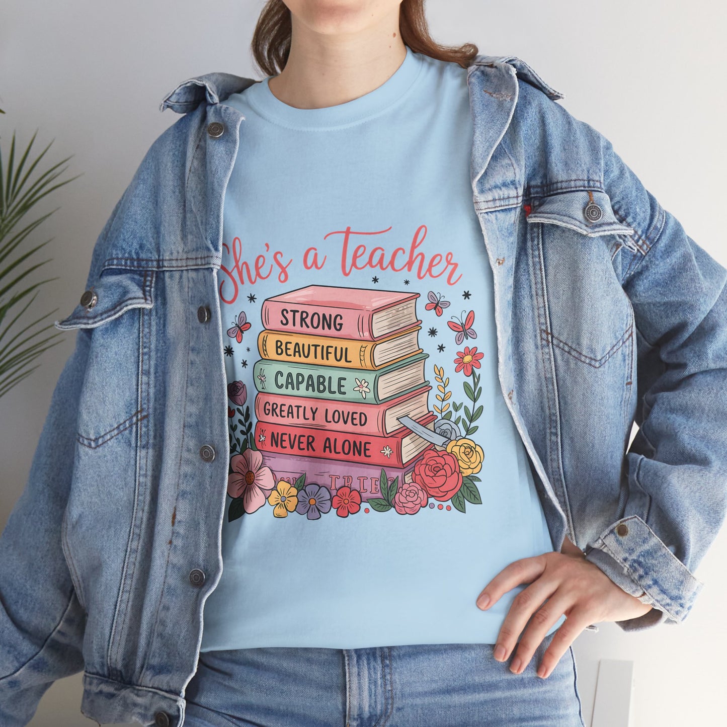 "She's a Teacher" Unisex Heavy Cotton Tee