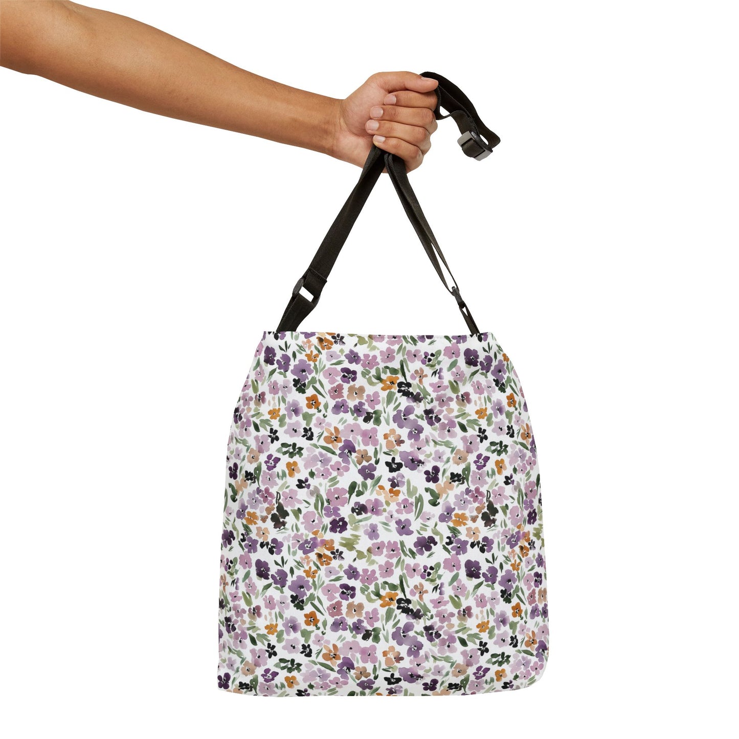 Ditsy Floral Lavender Pansy Adjustable Tote Bag All-Over Print
