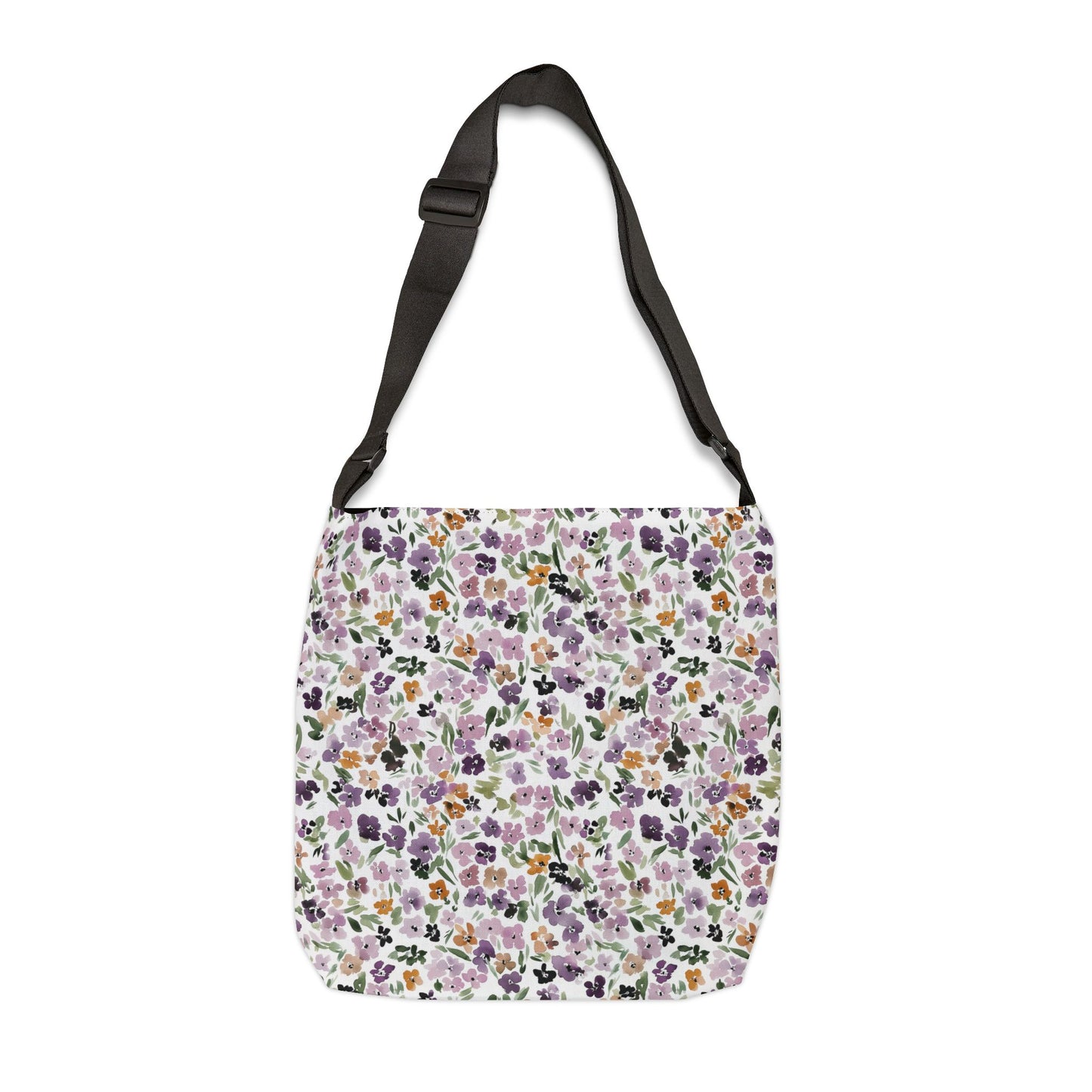 Ditsy Floral Lavender Pansy Adjustable Tote Bag All-Over Print
