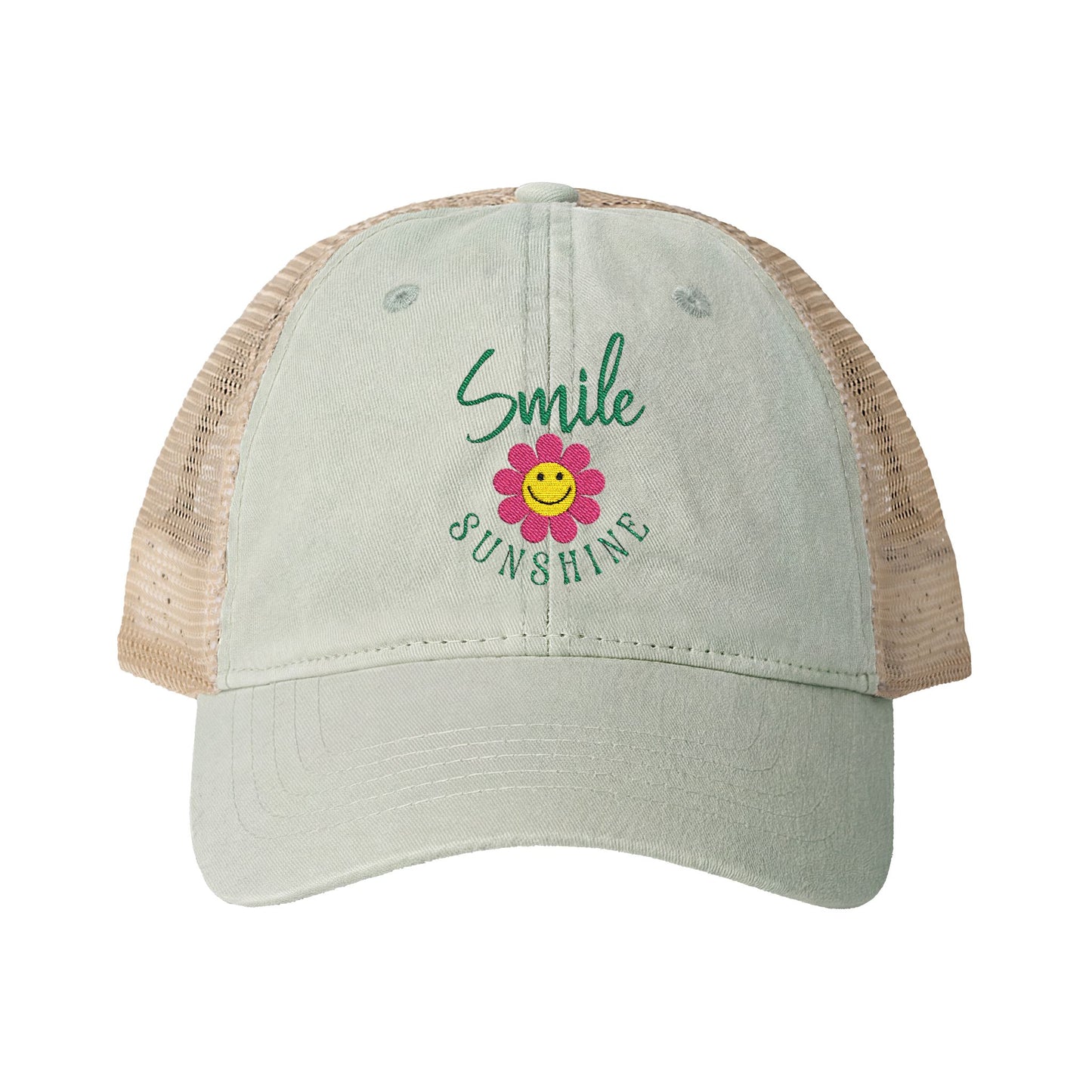 Inspirational Attitude Embroidered Women's Washed Mesh-Back Cap