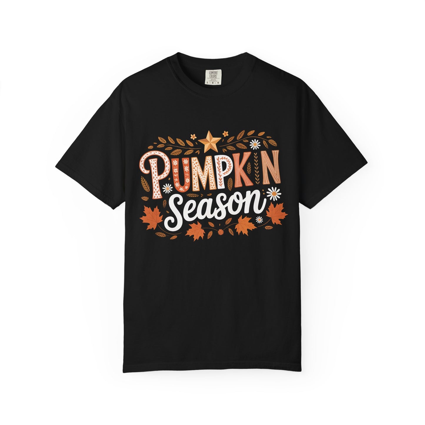 Pumpkin Season T-Shirt — Fall Leaves & Cozy Autumn Graphic Tee