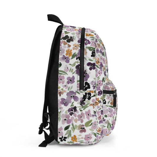 Watercolor Ditsy Floral Vintage Look Backpack Bag Womens