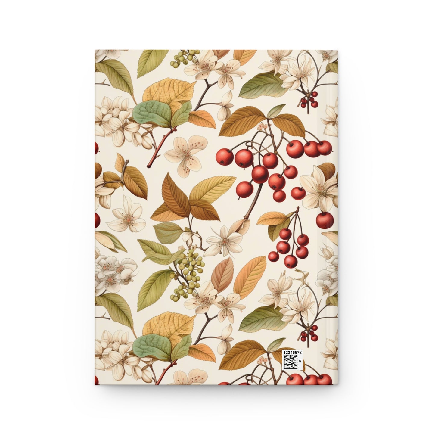 Botanical Berry Hardcover Journal — Vintage Floral Notebook for Notes & Journaling