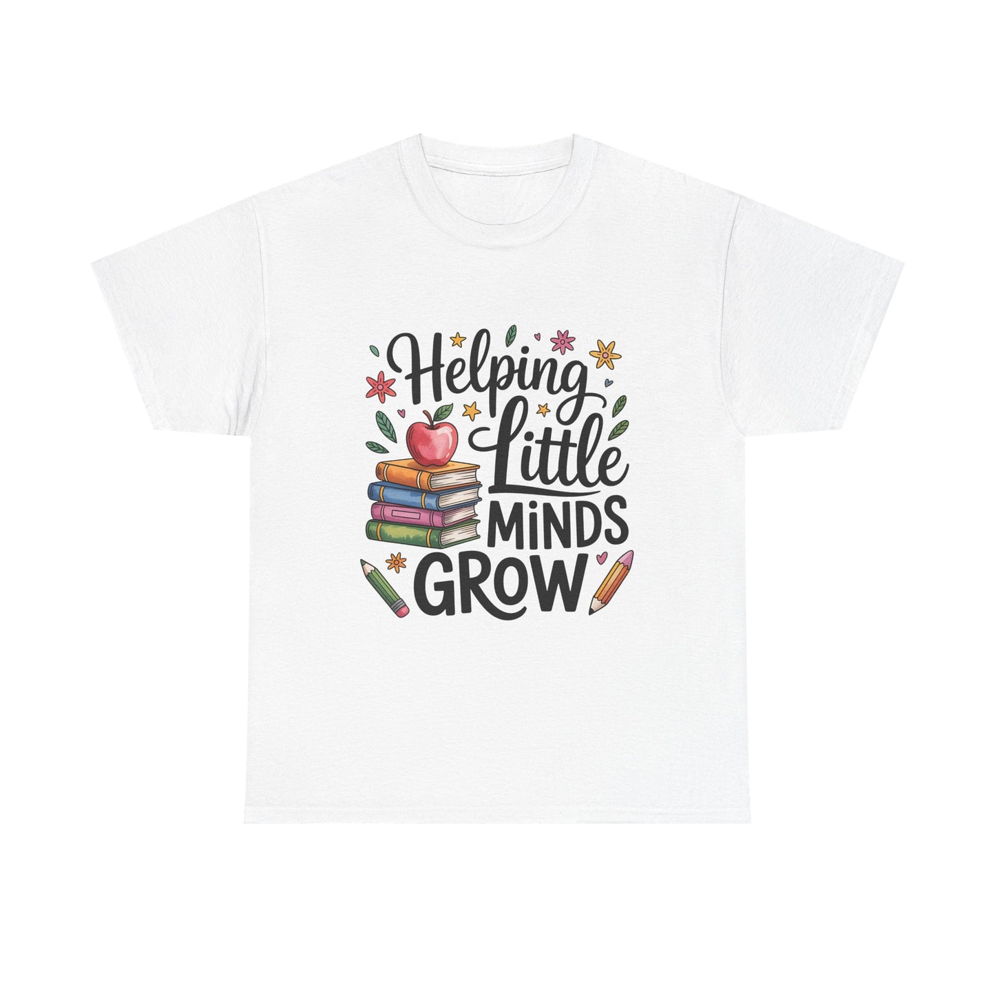 "Helping Little Minds Grow" Teacher Unisex Heavy Cotton Tee