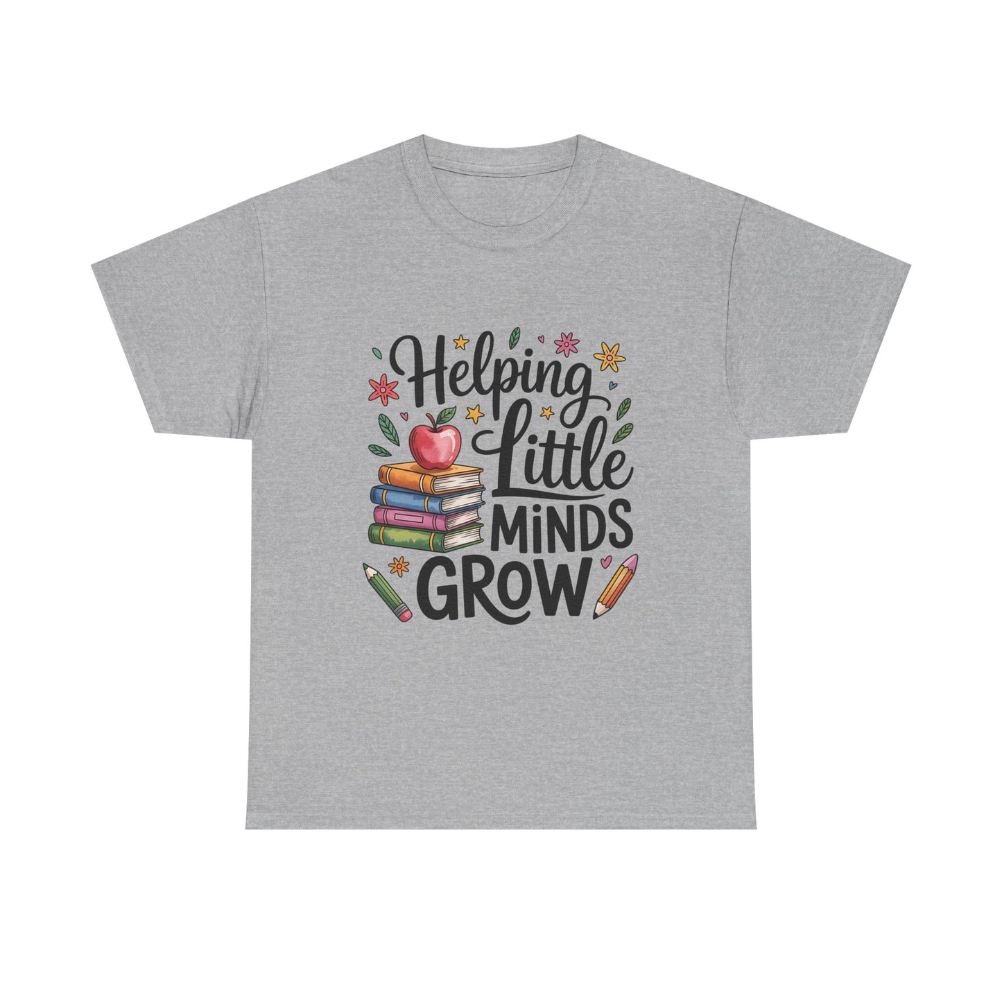 "Helping Little Minds Grow" Teacher Unisex Heavy Cotton Tee