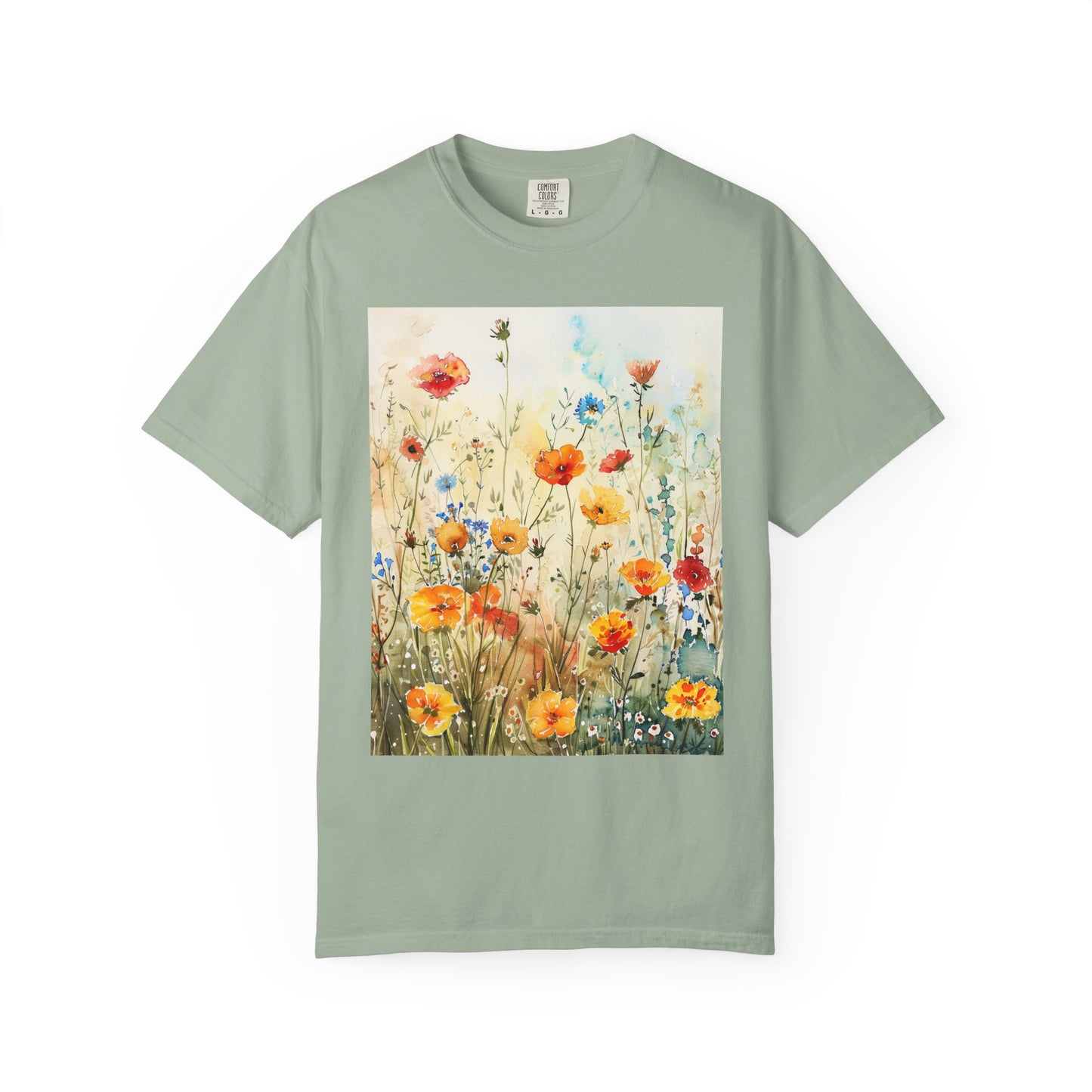 Floral Meadow T-Shirt  Watercolor Wildflower Graphic Tee