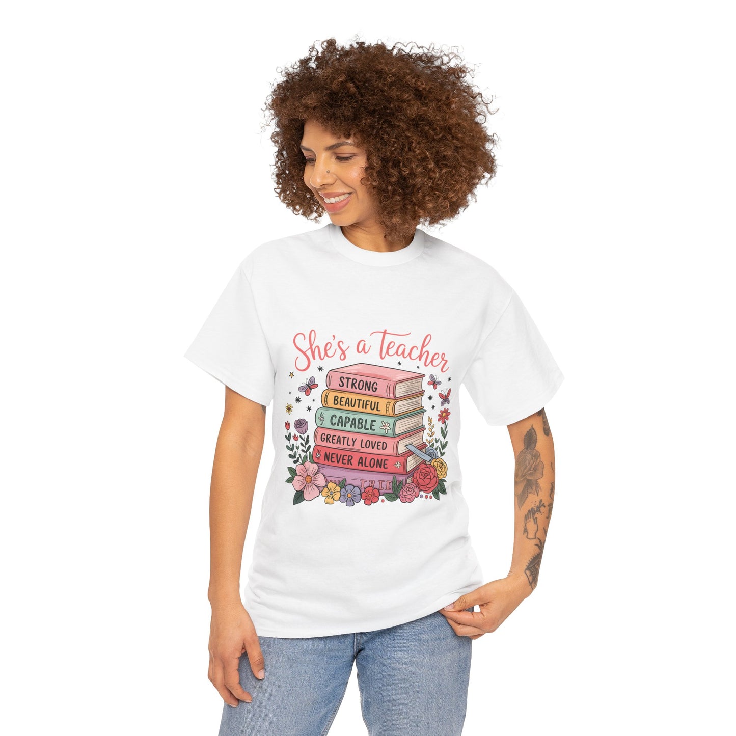 "She's a Teacher" Unisex Heavy Cotton Tee