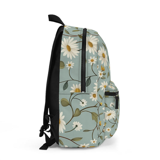 Watercolor Ditsy Floral Vintage Blue Backpack Bag Womens