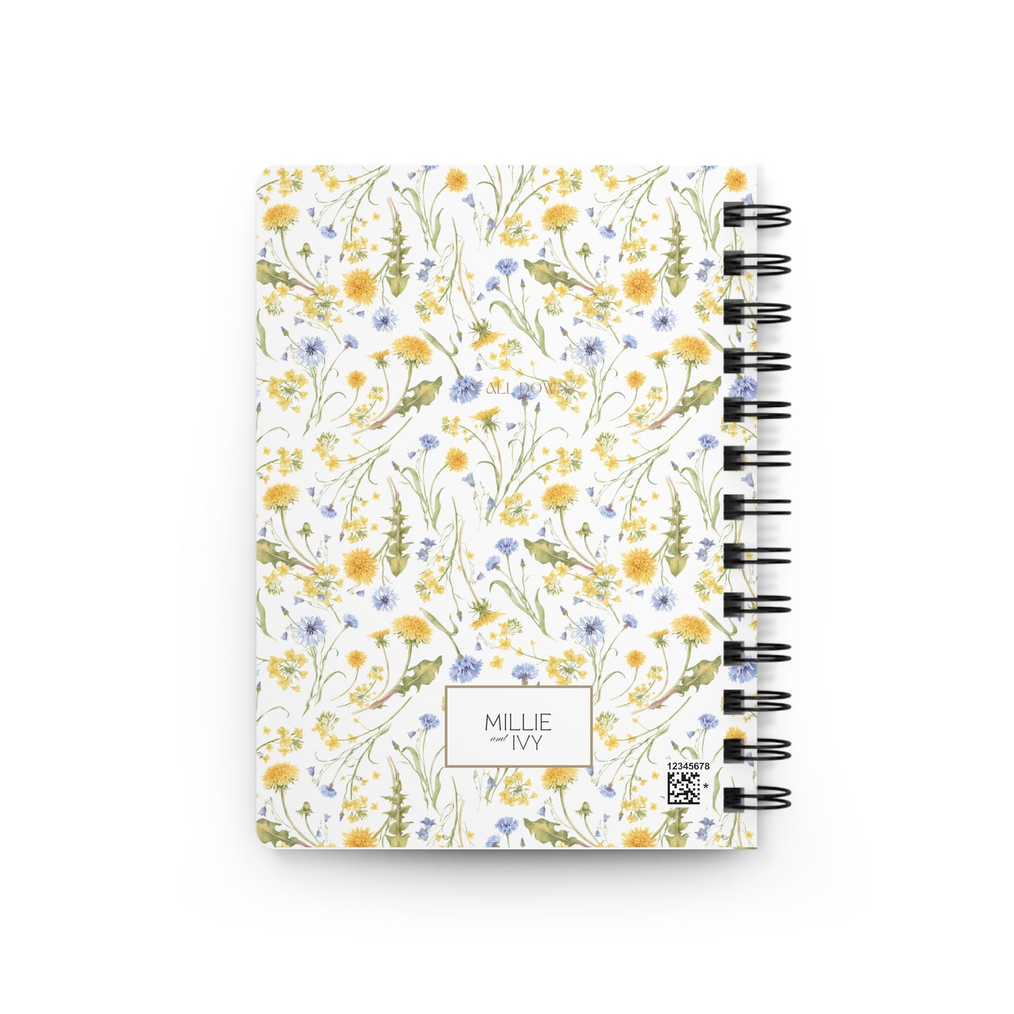 Floral Wildflower "Write It All Down" Spiral Journal Gift