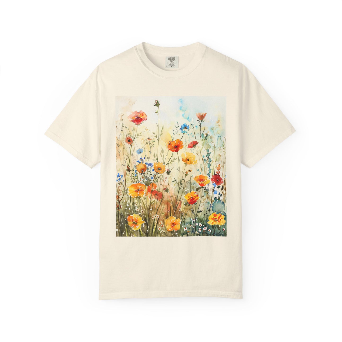 Floral Meadow T-Shirt  Watercolor Wildflower Graphic Tee