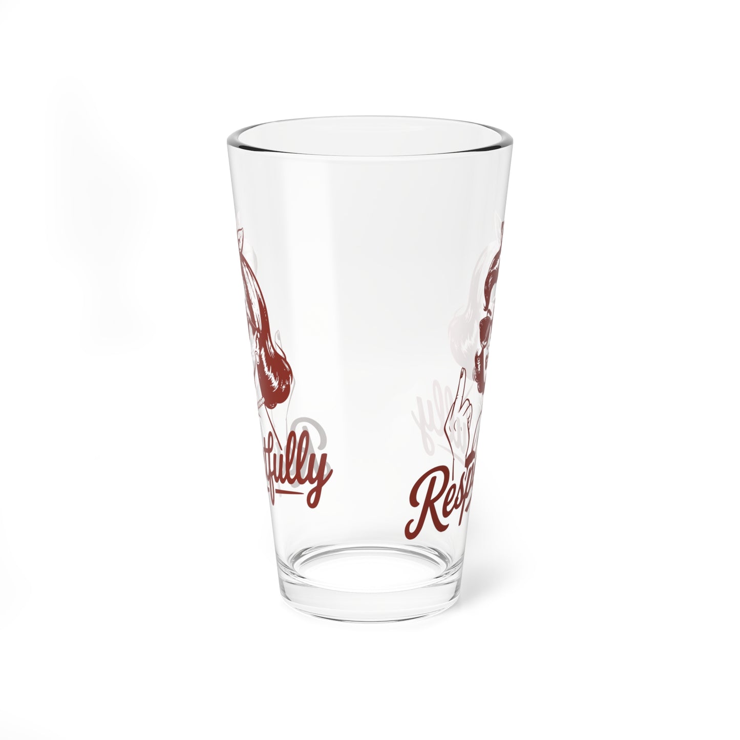 Funny Vintage "Respectfully" Mixing Glass (16oz.)