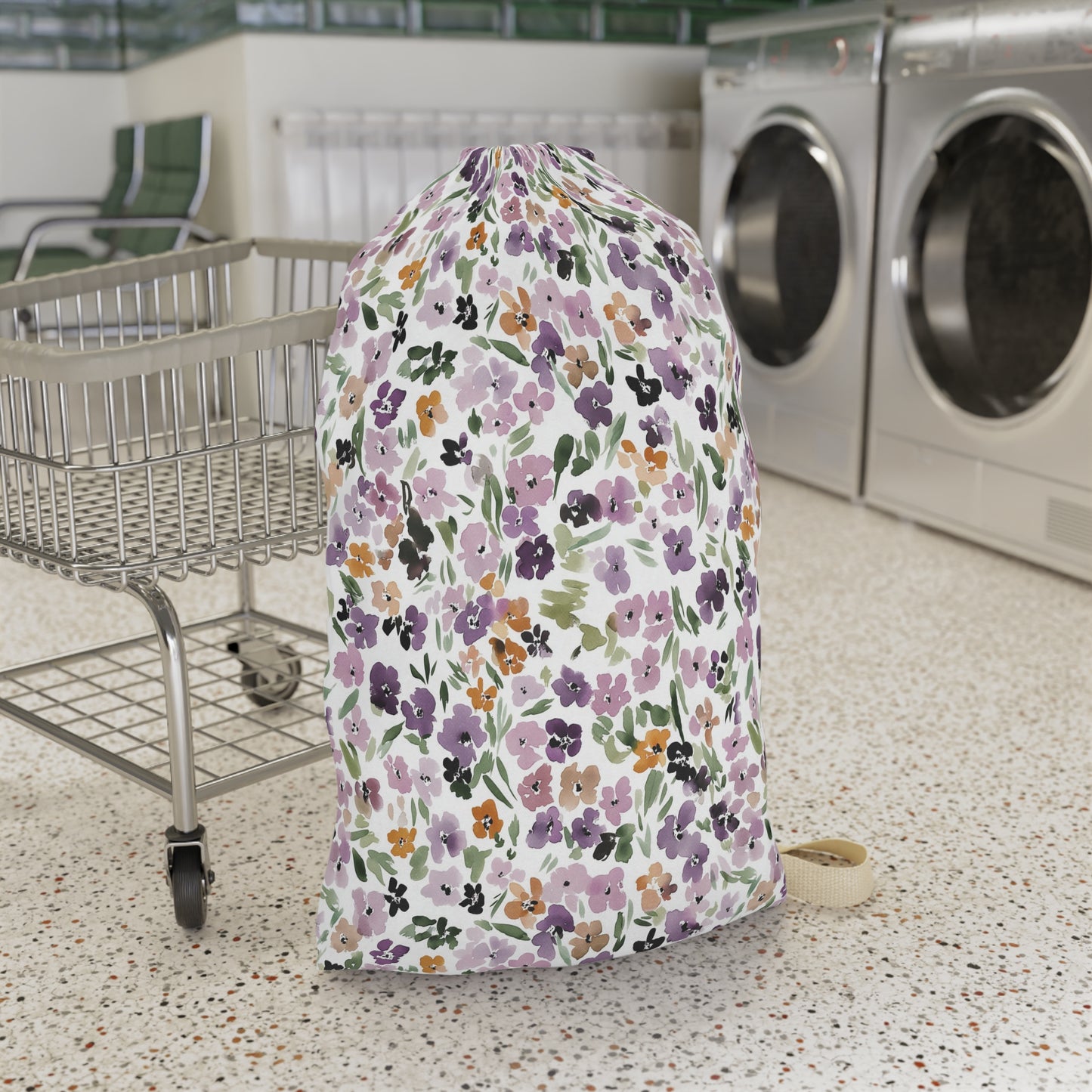 Floral Pansy Laundry Bag College Gift Women