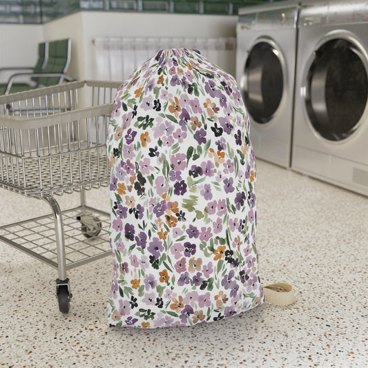 Floral Pansy Laundry Bag College Gift Women