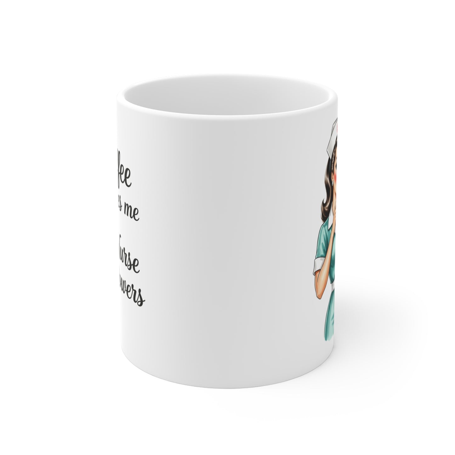 Vintage “Coffee Gives Me Nurse Powers” Mug