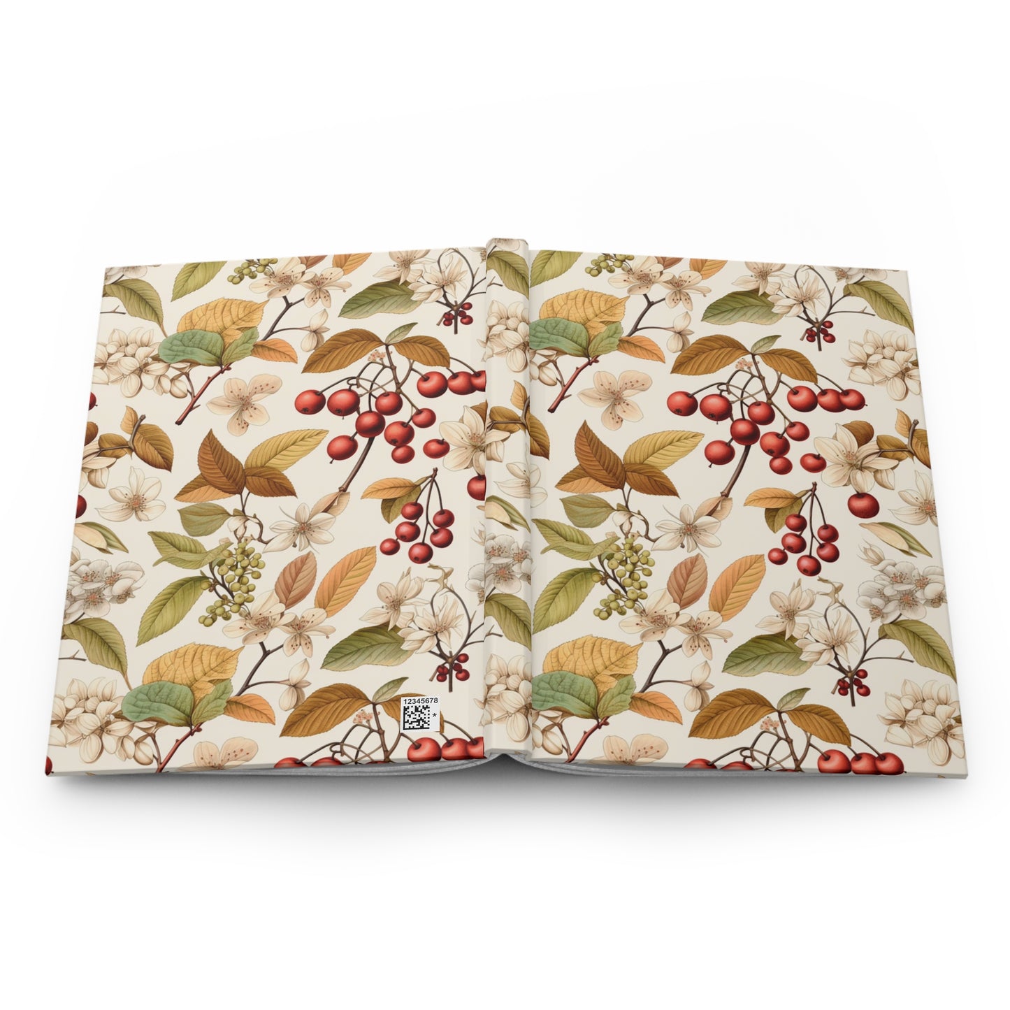 Botanical Berry Hardcover Journal — Vintage Floral Notebook for Notes & Journaling