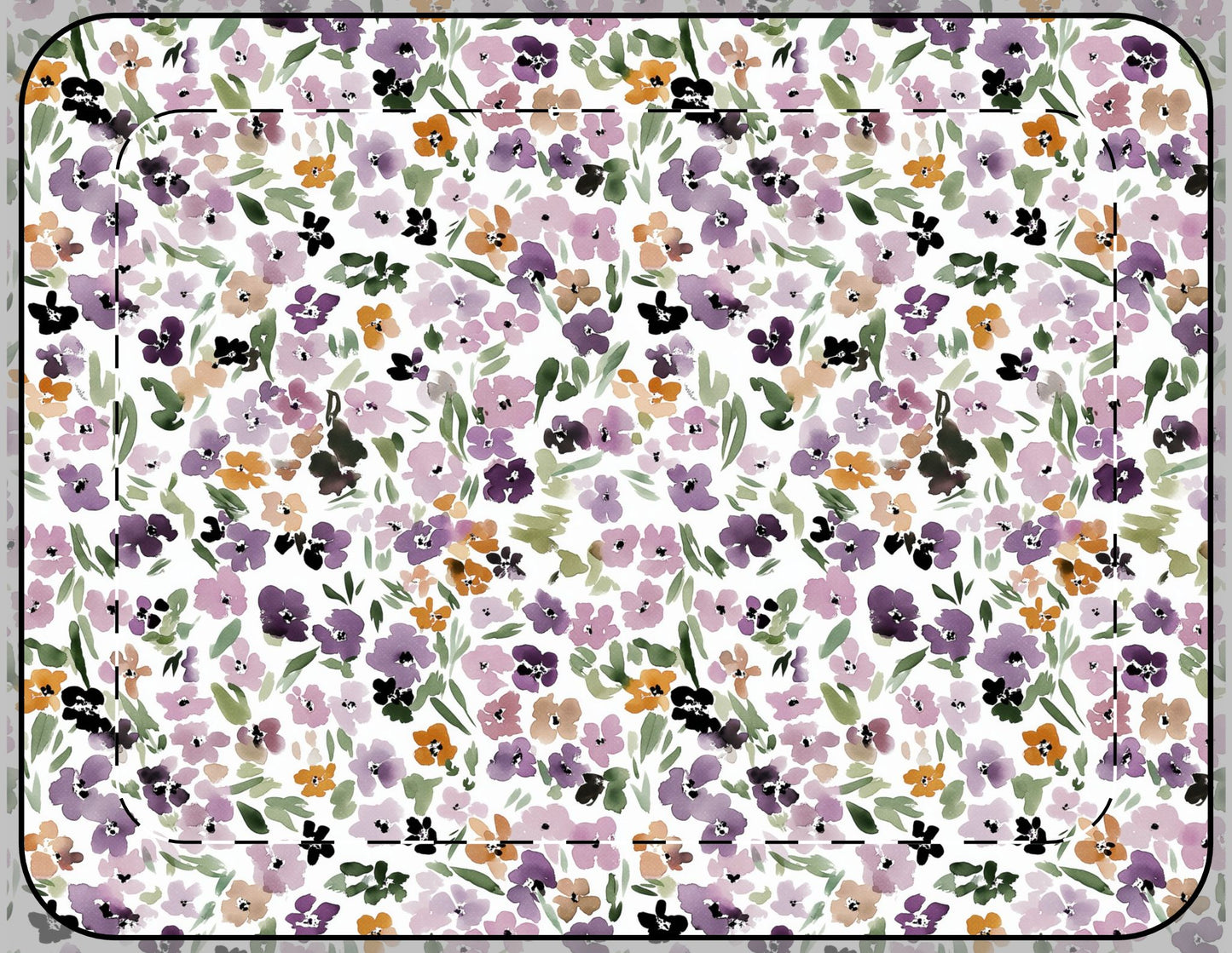 Floral Watercolor Laptop Sleeve Purple Peach Protective Case School Work Gift