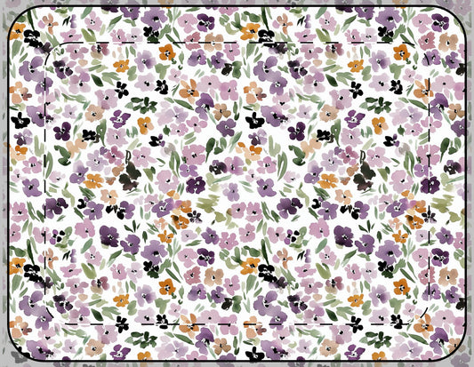 Floral Watercolor Laptop Sleeve Purple Peach Protective Case School Work Gift