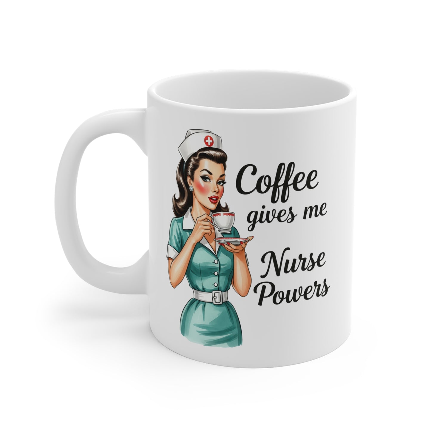 Vintage “Coffee Gives Me Nurse Powers” Mug
