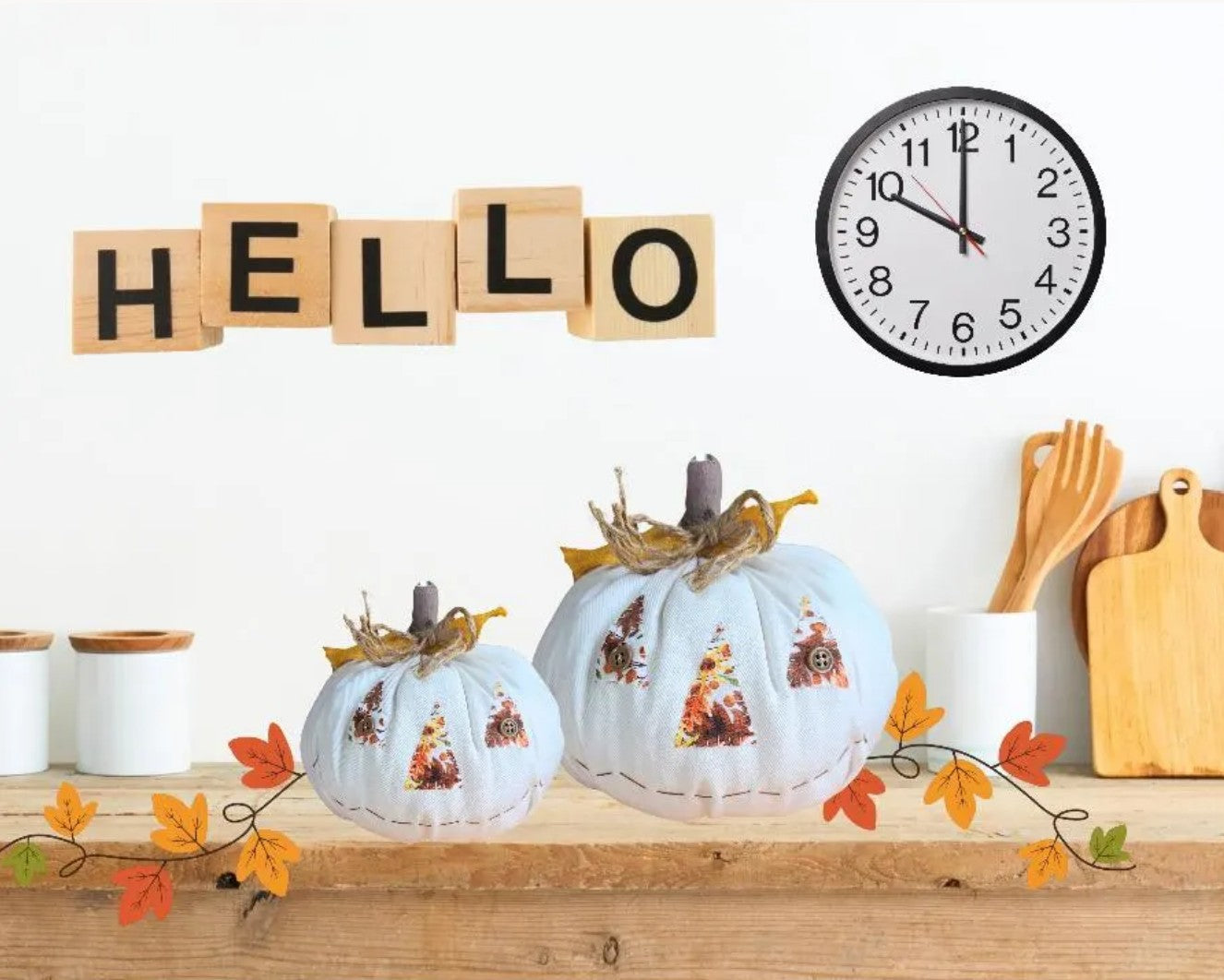 Handmade White Jack-o-lantern Pumpkin Shelf Countertop Couch Sitter Decor