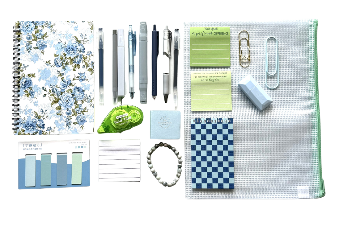 Lovely Blue Floral Journal Stationery Gift Set